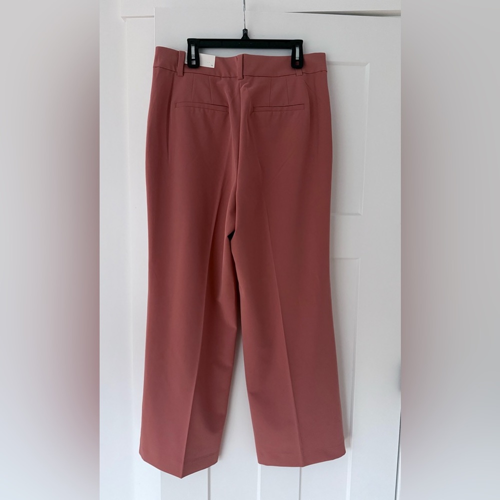 Loft Pink High Rise Wide Leg Trousers, Size 12 NWT - Picture 2 of 7